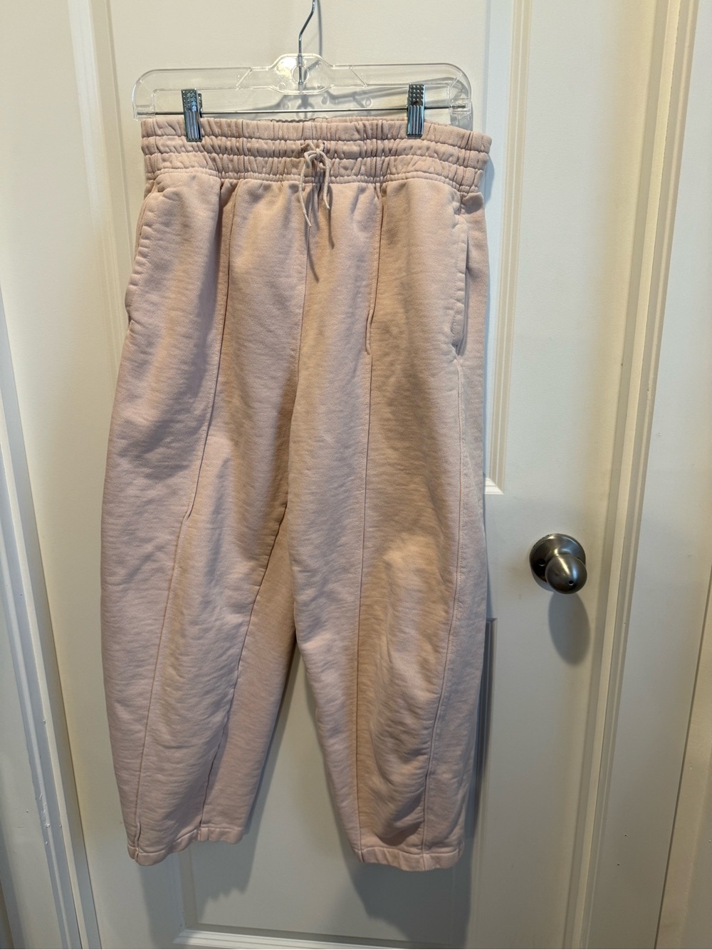 AGOLDE 90s Wide Leg Bowed Blush Pink Sweat Pants Size Large